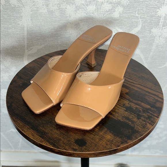 Jeffrey Campbell Shoes - Jeffrey Campbell Mules Mr. Big Square Sandals Tan Size 8.5